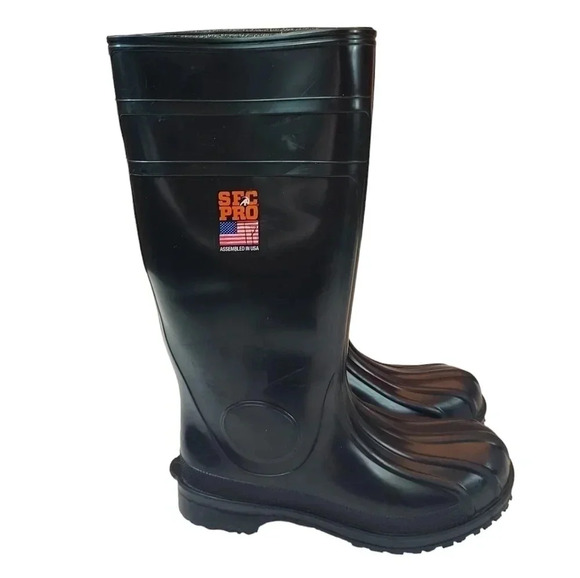 Shoes For Crews Pro Unisex Mens Size 6/Womens Size 8 Black Waterproof Boots - Picture 2 of 13